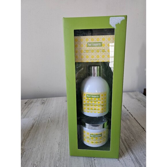 Pier 1 pineapple basil bath set salts body wash soap‎ bar retired new - Picture 1 of 6